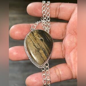 Dark Brown Jasper Pendant Necklace